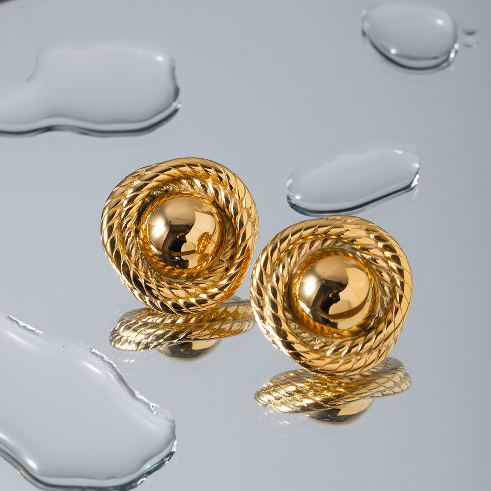 Andrea - Round Twist Earrings — crafted for everyday quality.
