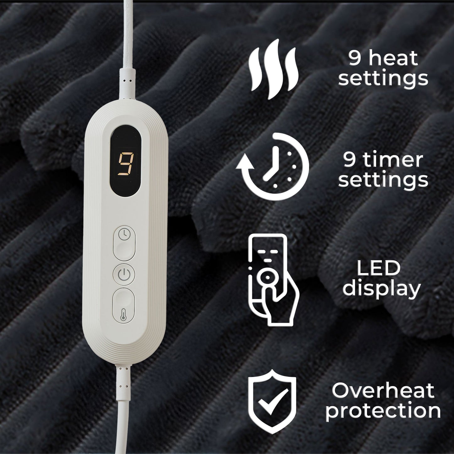 Neo Zwarte Elektrische Deken Verwarmde Couverture polaire