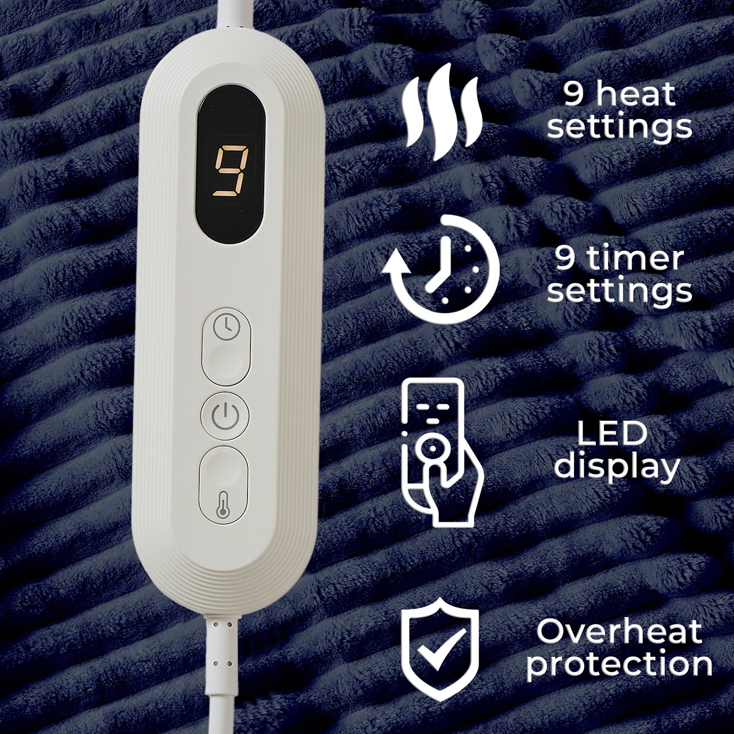 Neo Navy Elektrische Deken Verwarmde Polaire Surdeken