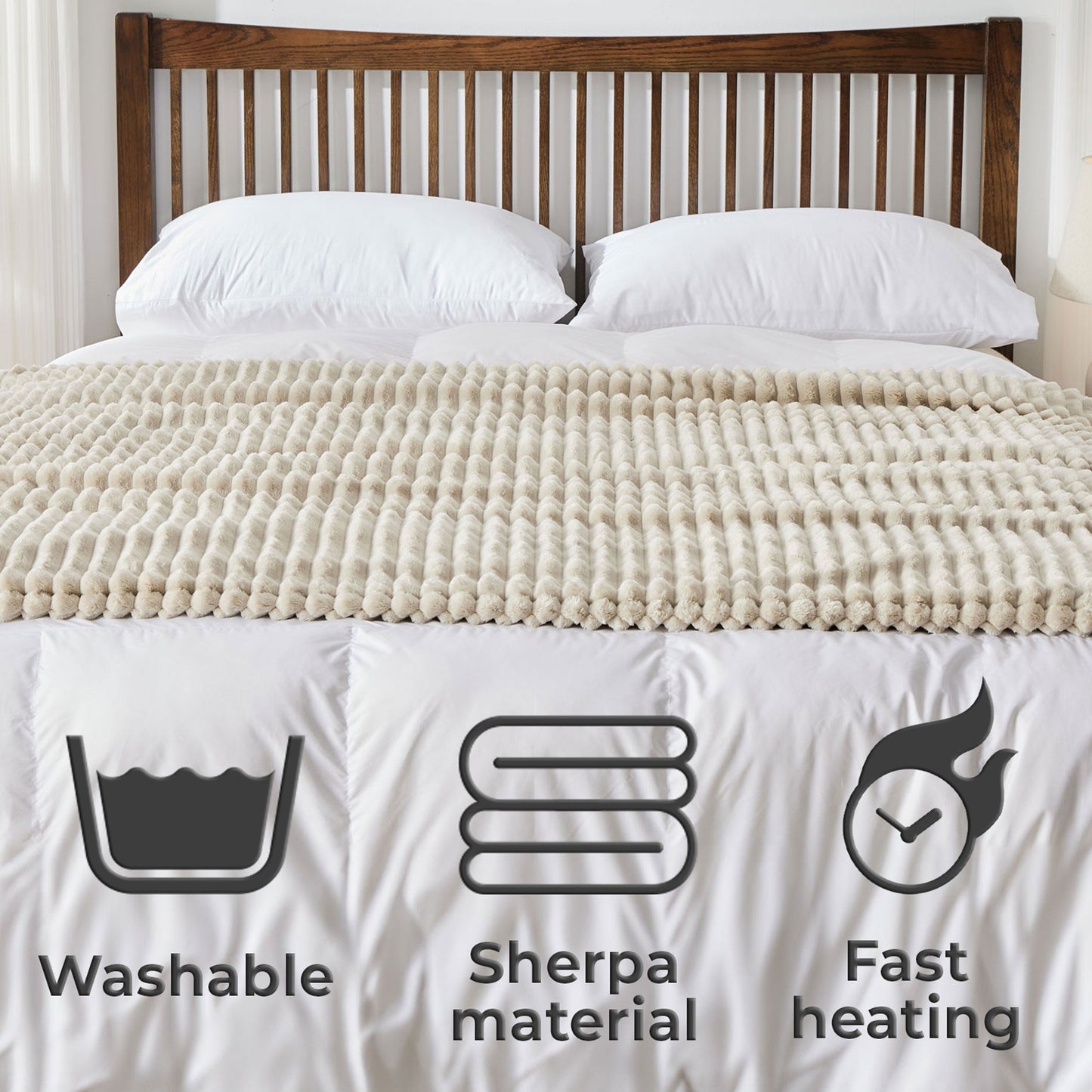 Neo Natuurlijke Elektrische Deken Verwarmde Fleece Overdeken