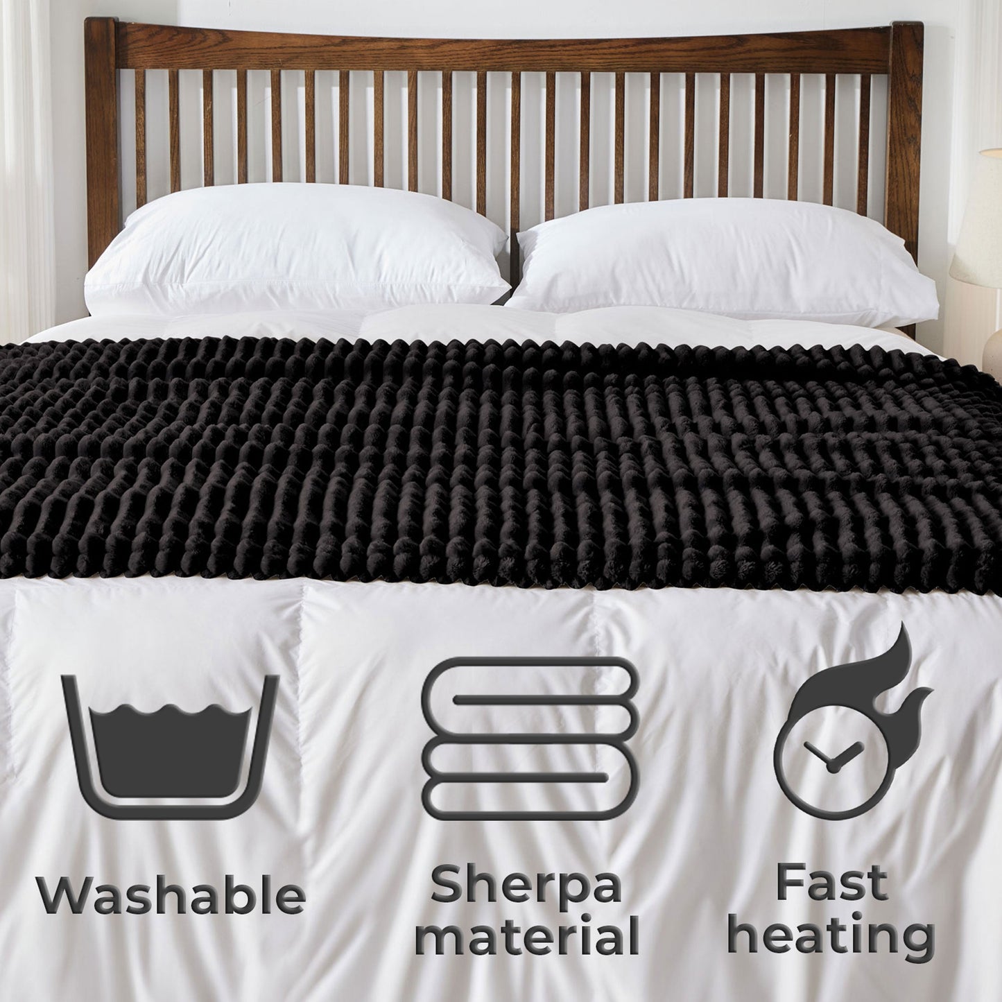 Neo Zwarte Elektrische Deken Verwarmde Couverture polaire