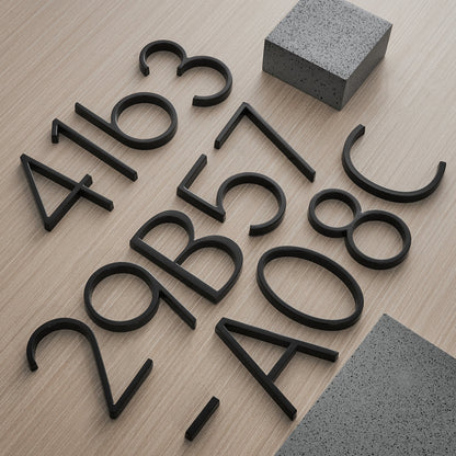 3D Floating Black House Numbers | Modern Metal Address Sign