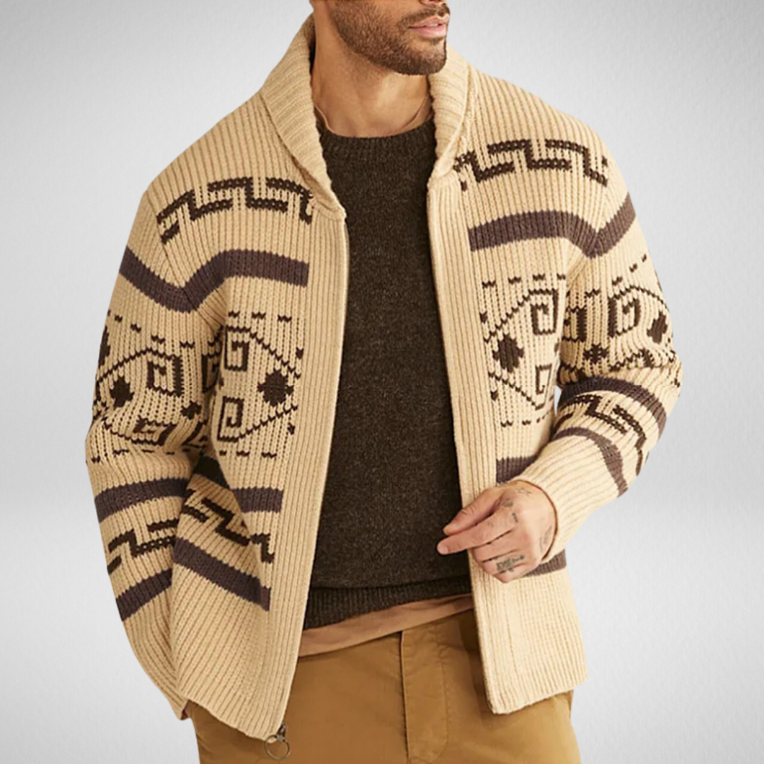 Cardigan zippé Strick pour hommes – Herbst &amp; Winter