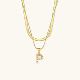 Marissa - Layered Gold Initial Letter Necklace — bringing modern charm to your space.