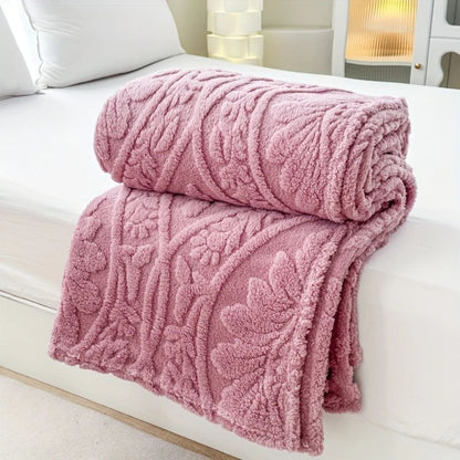 Cozy Paris Weave Jacquard Fleece Blanket for Home & Travel