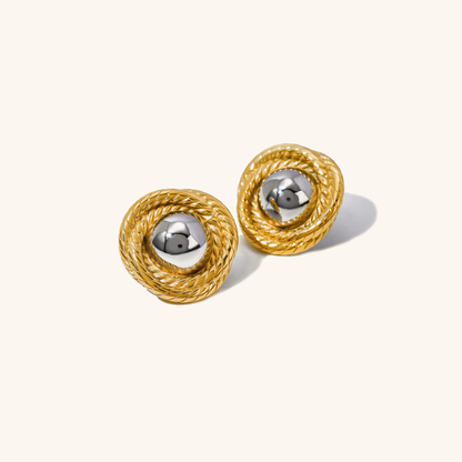 Andrea - Round Twist Earrings — crafted for everyday quality.