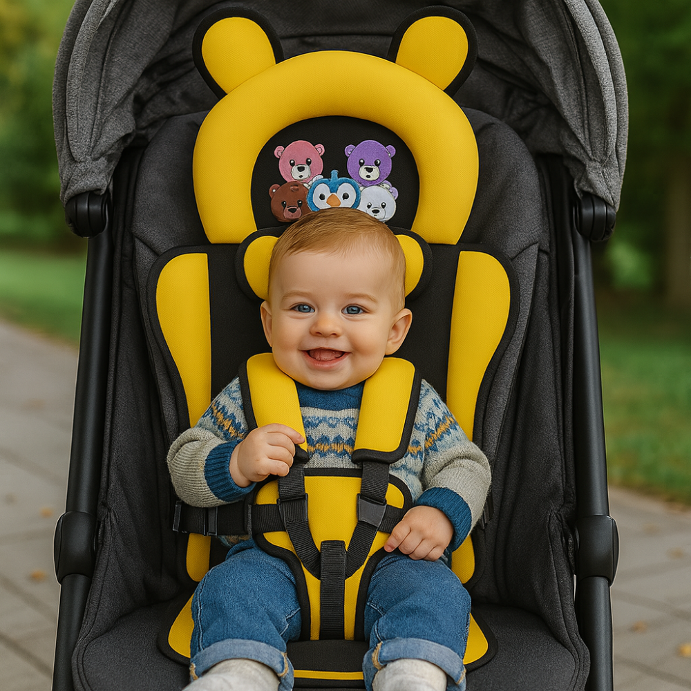 Tragbarer Baby-Reisesitz mit Sicherheitsgurt, leicht, faltbar, sicher für unterwegs