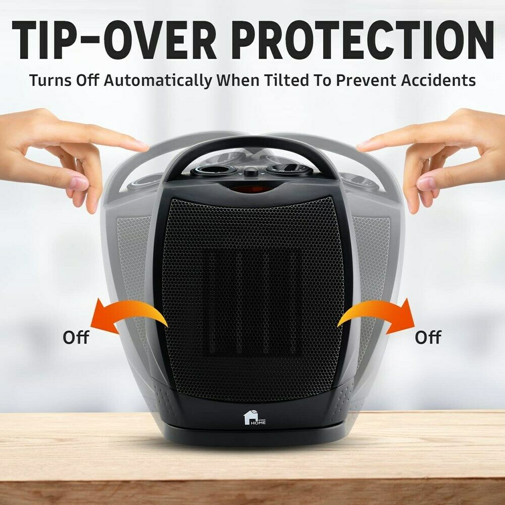 Portabler Elektrischer Heizlüfter - Leiser Oszillierender Ventilator - Thermostat