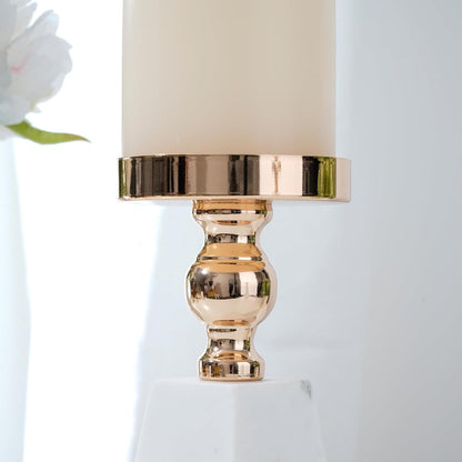 Élégant bougeoir pyramidal en marbre doré pour la décoration intérieure et les cadeaux