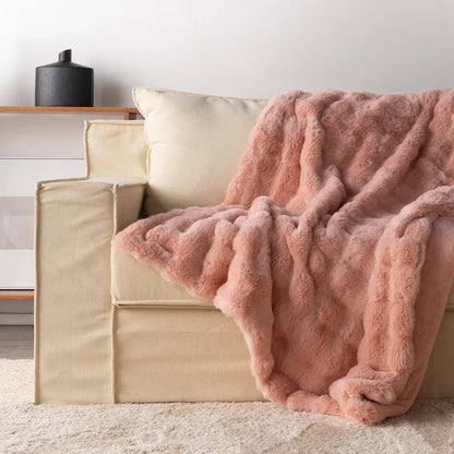 Cozy Rabbit Faux Fur Throw Blanket for Soft Warmth and Comfort