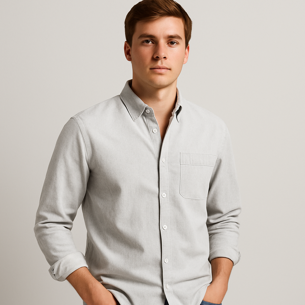 Button-Up Shirt - Herren Freizeit Hemd mit Kragen und langen Ärmeln