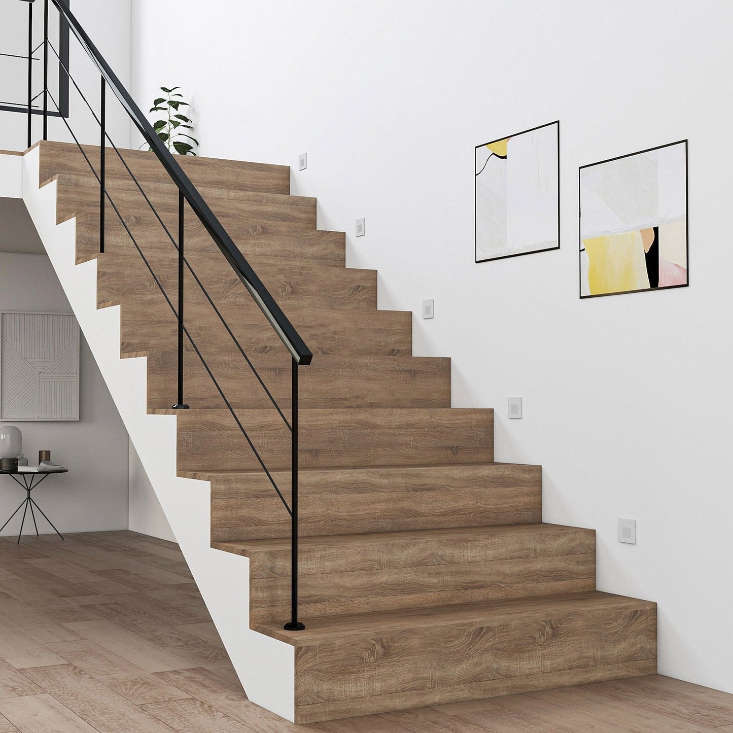 Applique murale encastrée carrée à DEL - Luminaire moderne en aluminium blanc