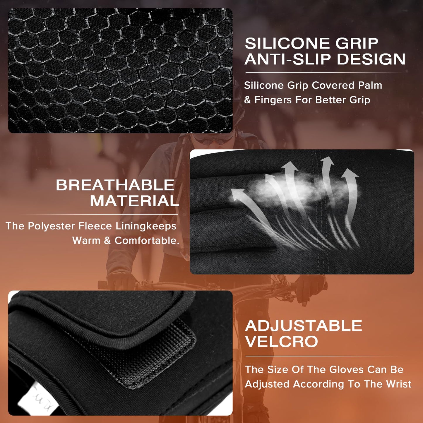 Gants chauffants rechargeables pour les sports d'hiver et les activités de plein air