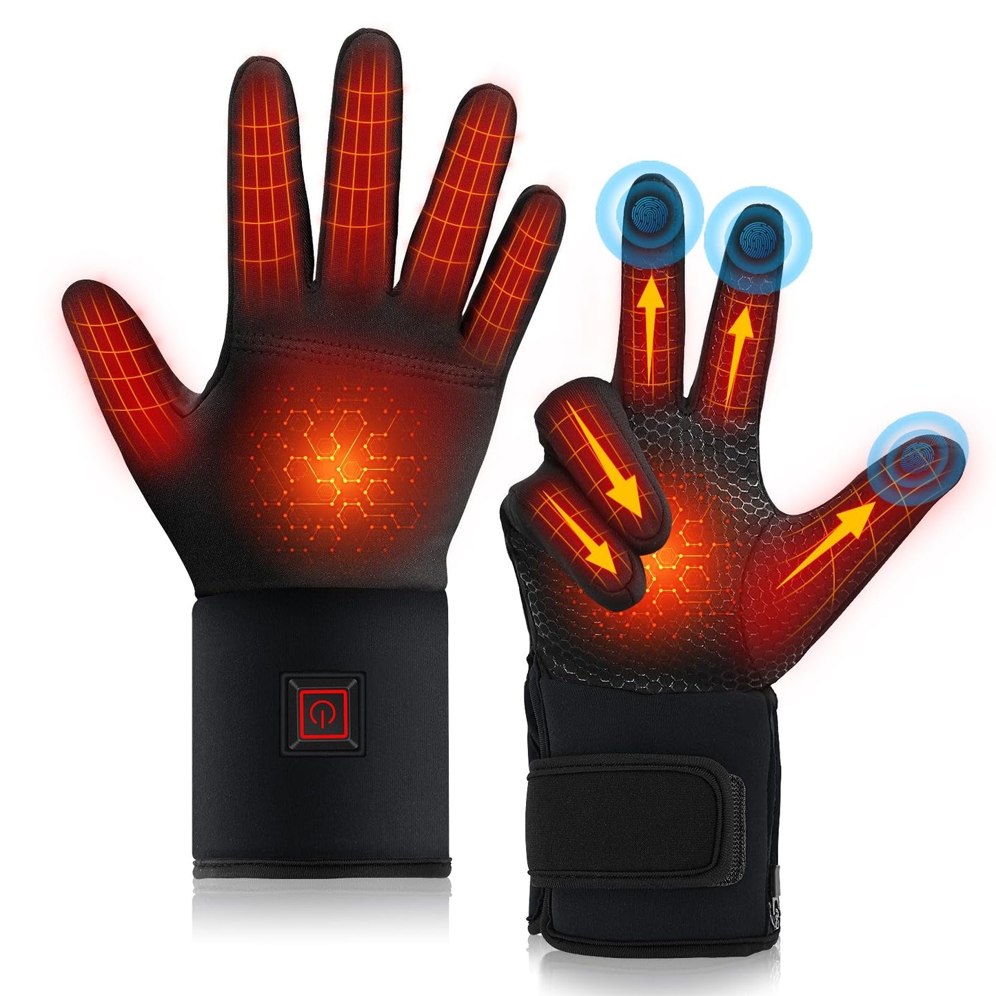 Gants d'hiver chauffants rechargeables pour les sports et activités de plein air