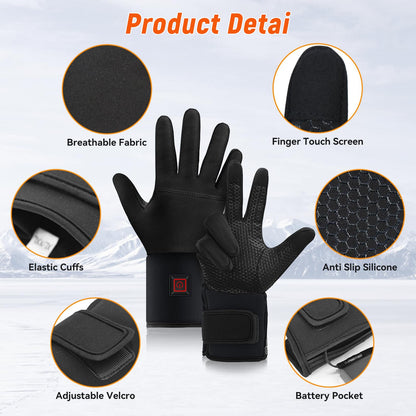 Gants d'hiver chauffants rechargeables pour les sports et activités de plein air