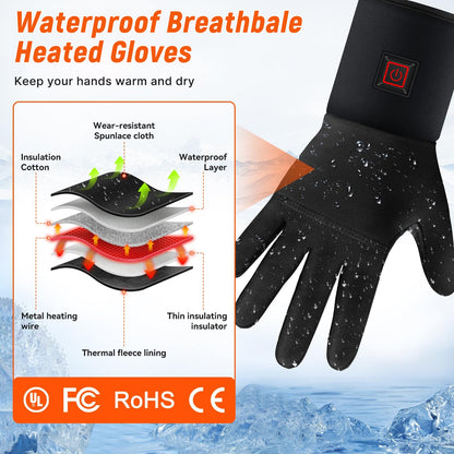 Gants d'hiver chauffants rechargeables pour les sports et activités de plein air