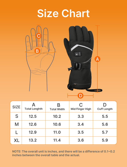 Gants chauffants rechargeables et étanches avec écran tactile pour l'hiver