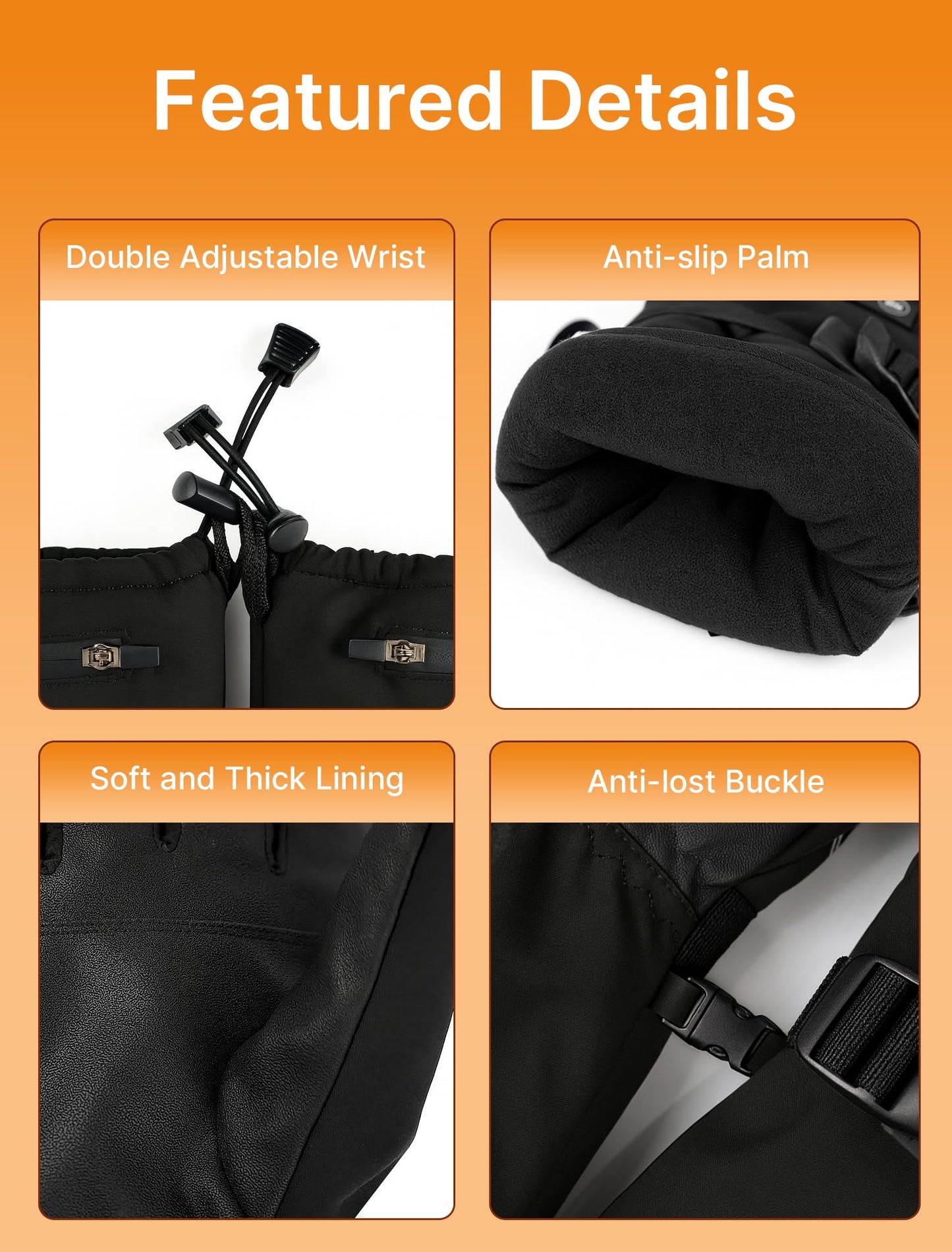 Gants chauffants rechargeables et étanches avec écran tactile pour l'hiver