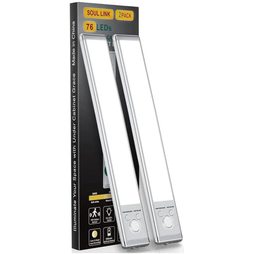 Plafonnier rechargeable à détecteur de mouvement sous meuble – 76 LED à intensité variable