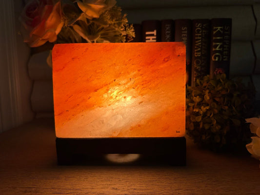 Lampe de sel naturel de l'Himalaya - Forme rectangulaire pour la décoration et le bien-être de la maison