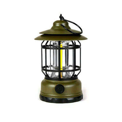 Vintage LED Camping Lantern - Rechargeable Outdoor Light for Hiking