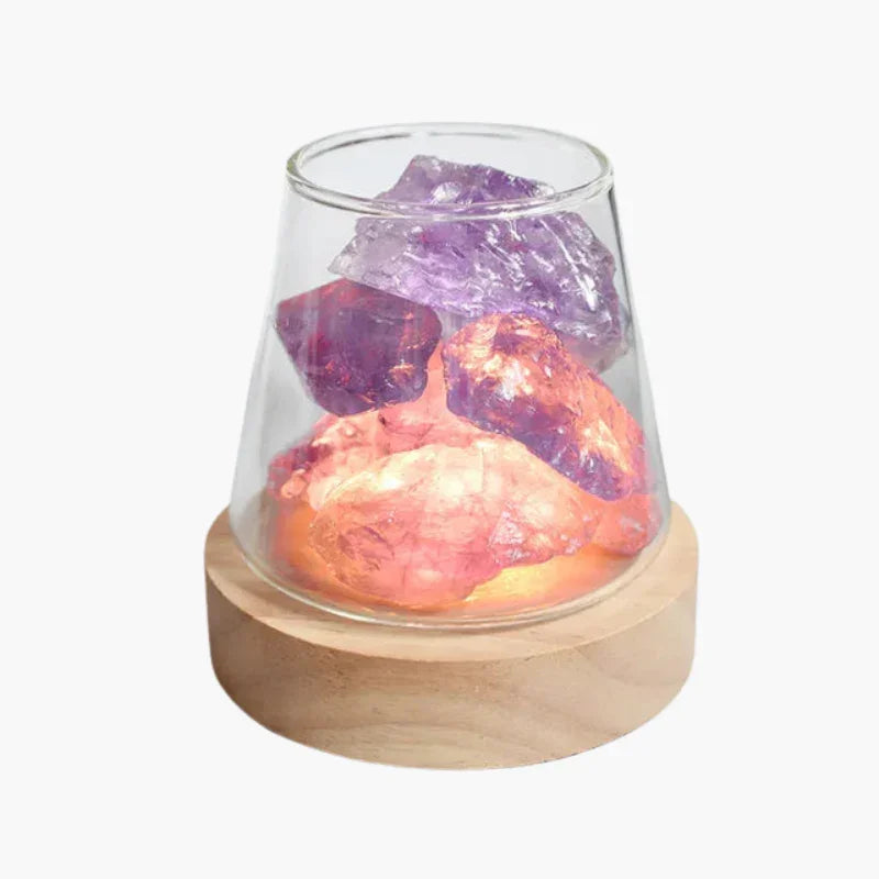 Salzlampe - Eisenrahmen - Tischleuchte