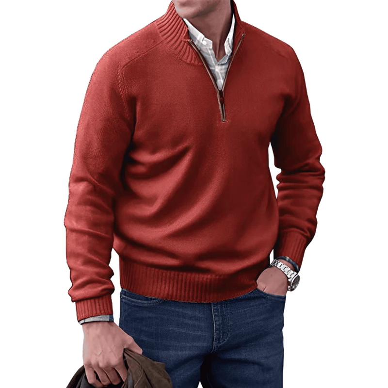 Herren Viertelzip-Pullover - Hiver - Pull - Strickpullover - Herren Halbzip-Pullover