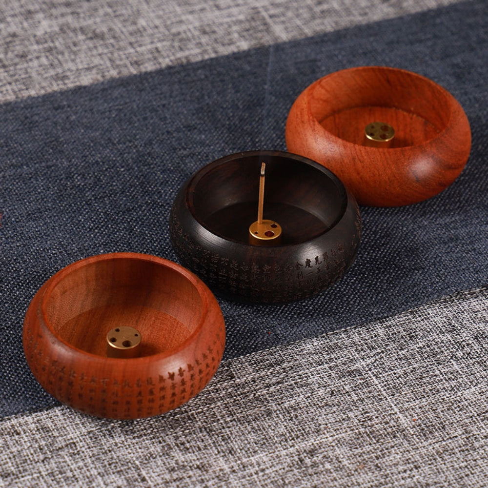 Natural Round Solid Wood Incense Holder for Sticks - Home Decor