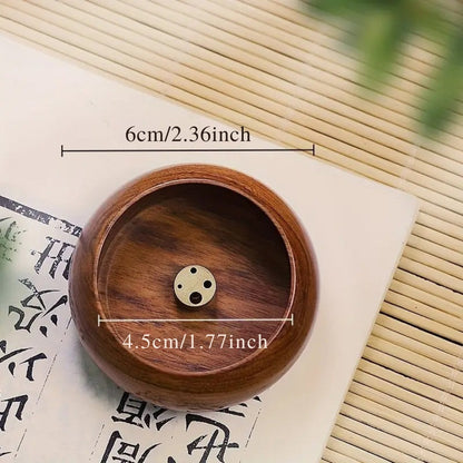 Natural Round Solid Wood Incense Holder for Sticks - Home Decor