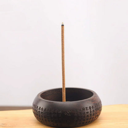 Natural Round Solid Wood Incense Holder for Sticks - Home Decor