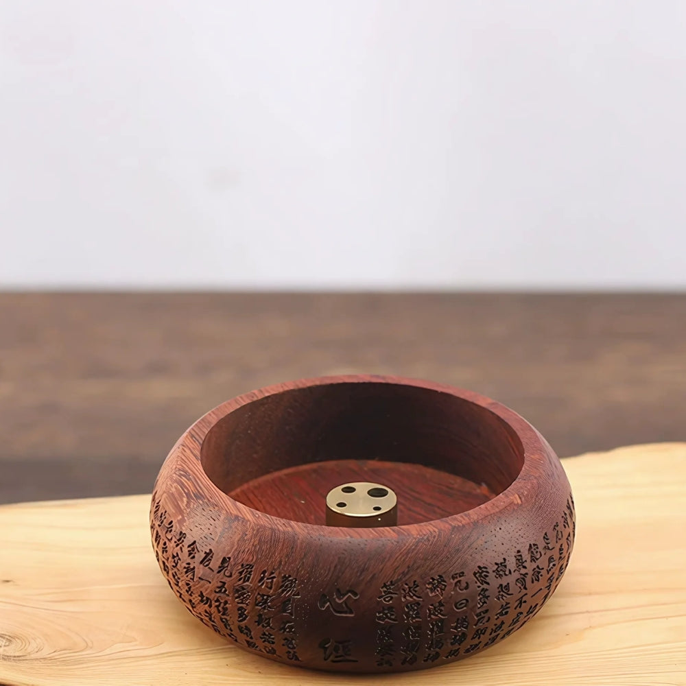 Natural Round Solid Wood Incense Holder for Sticks - Home Decor