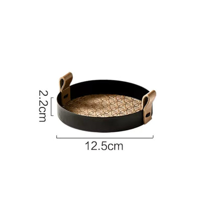 Plateau de service en rotin - Plateau tressé de style nordique pour la décoration intérieure