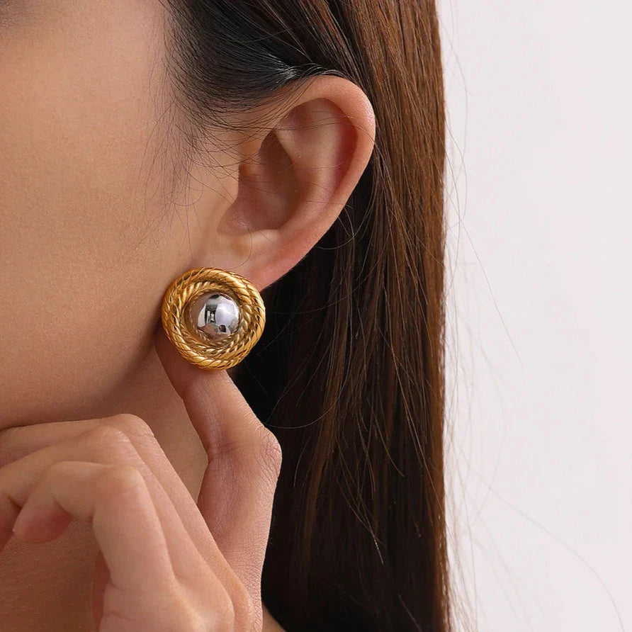 Andrea - Round Twist Earrings — crafted for everyday quality.