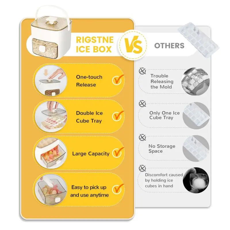 Machine à glaçons moderne | Double compartiment avec poignée