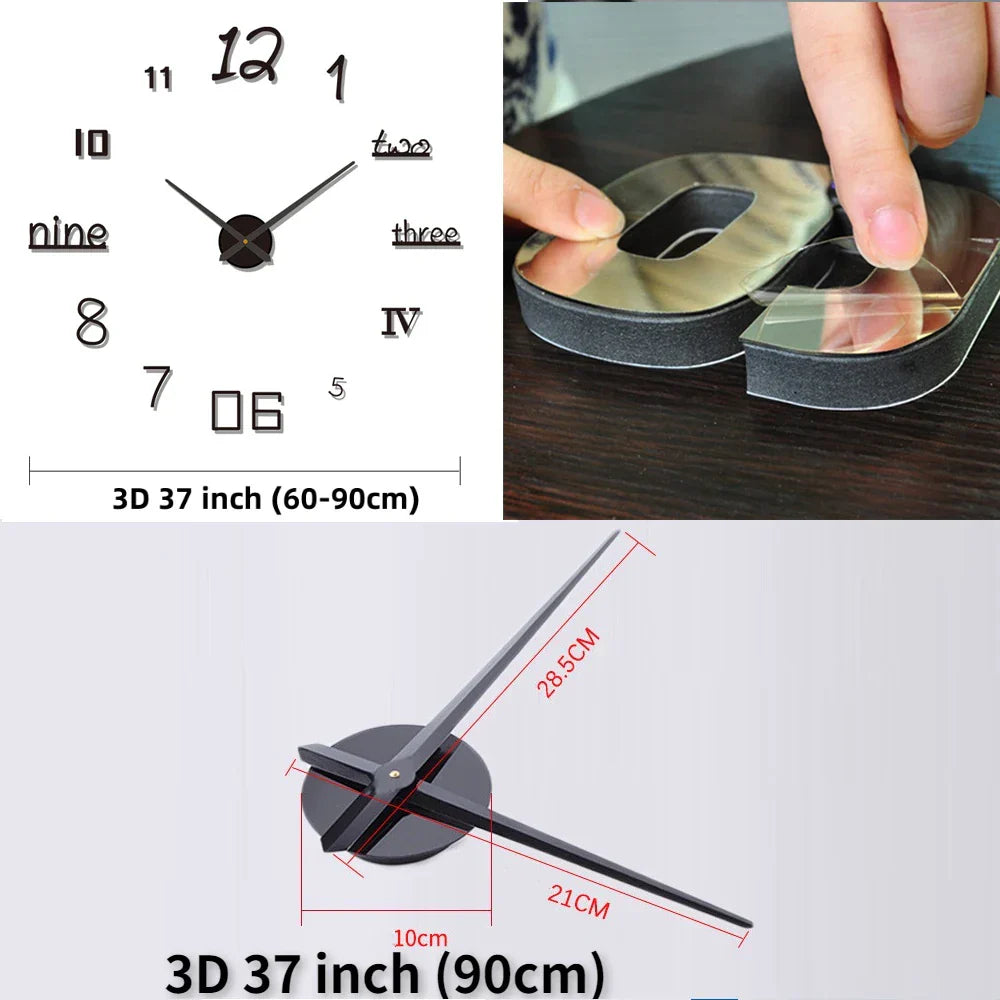 Stylish Silent Wall Clock - Easy to Hang Modern Home Decor