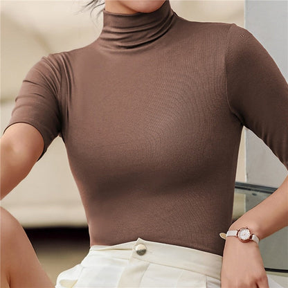 Femme Rollkragen Stricktop | Elegante Passform et hoher Kragen
