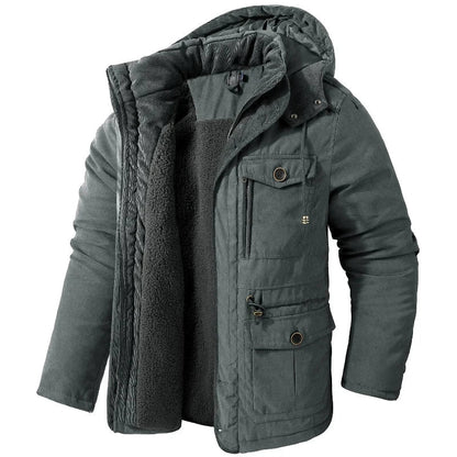Veste imperméable pour hommes | Kapuzen-Wintermantel mit Warmfutter