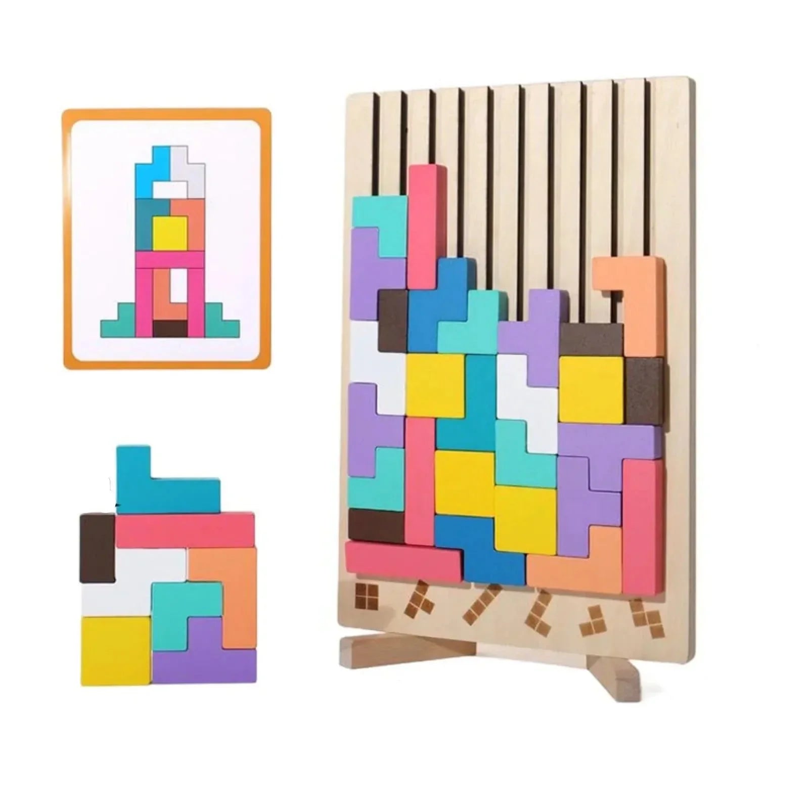 Familienzeit - Tetris 3D Holzpuzzle für Kinder