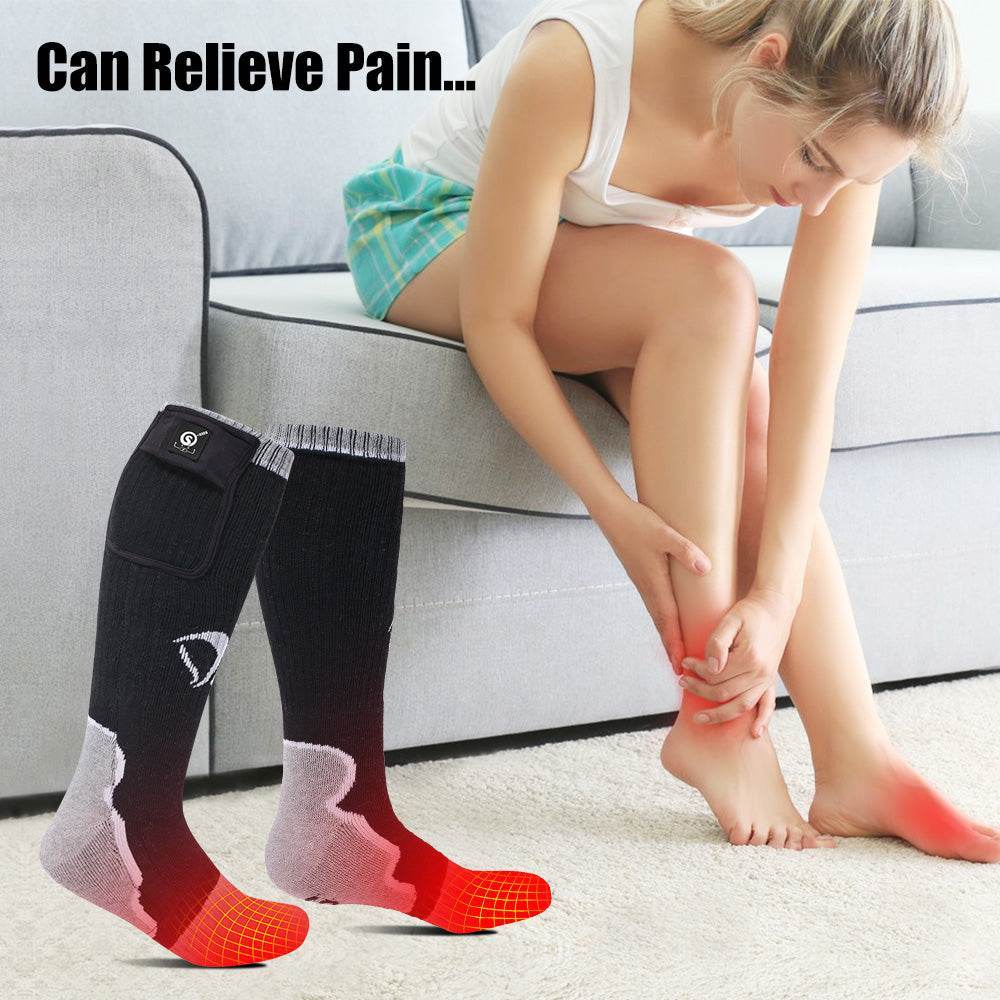 Savior Heizsocken mit wiederaufladbarem Akku Winter Outdoor Thermo Baumwollsocke