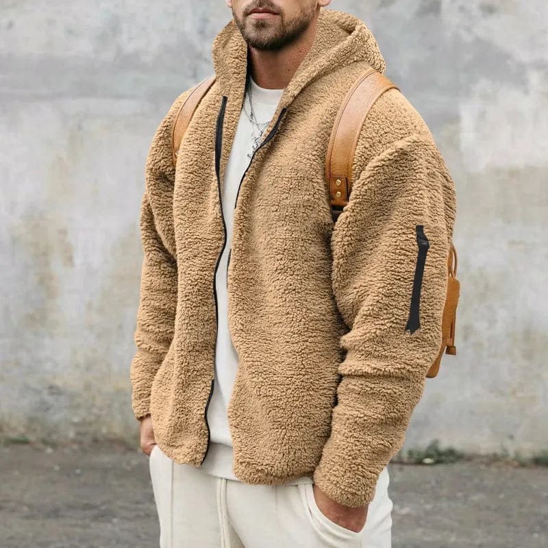 Sweat à capuche zippé en polaire Teddy pour hommes | Zachte Warmte et Casual Style de tous les jours