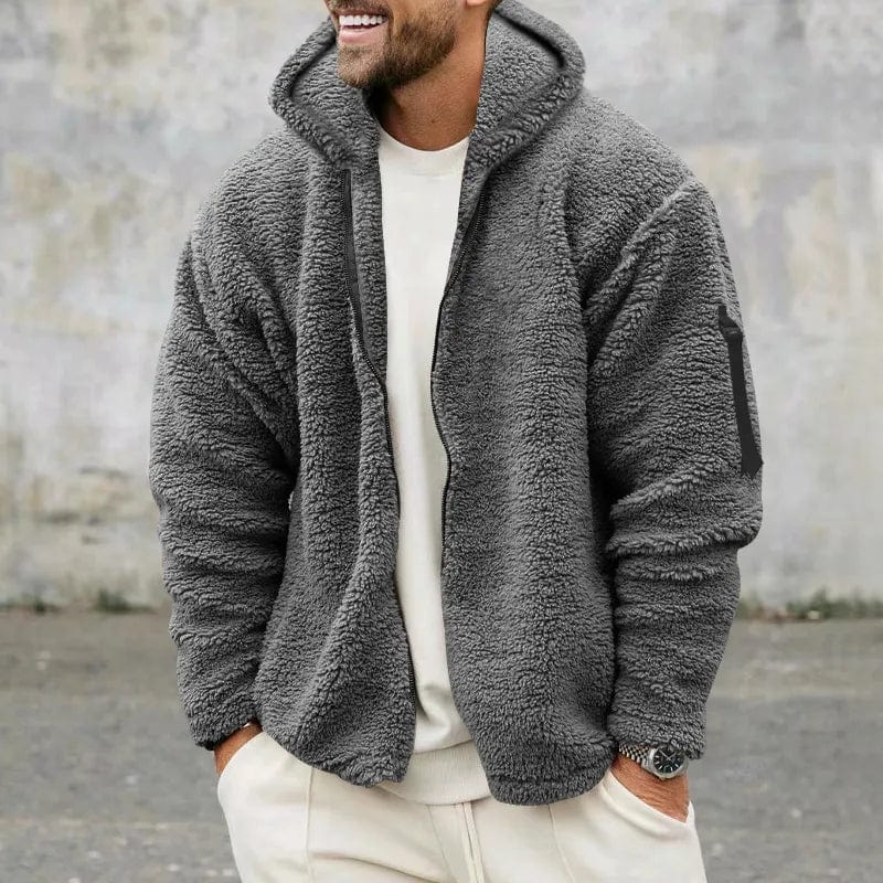 Sweat à capuche zippé en polaire Teddy pour hommes | Zachte Warmte et Casual Style de tous les jours