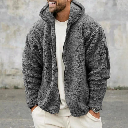 Sweat à capuche zippé en polaire Teddy pour hommes | Zachte Warmte et Casual Style de tous les jours