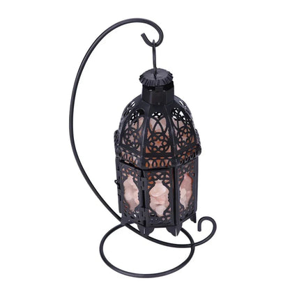 Lampe de Salzstein - Eisenrahmen - Tischleuchte