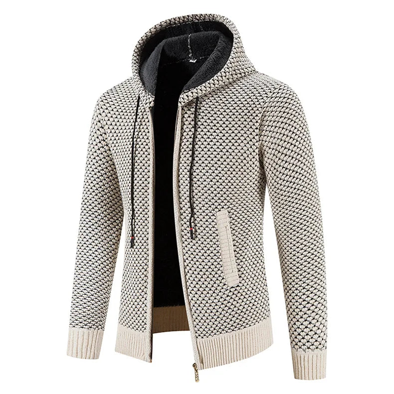 Cardigan Gebreide Homme – Polaire-Voering Rits Winterjack