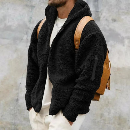 Sweat à capuche zippé en polaire Teddy pour hommes | Zachte Warmte et Casual Style de tous les jours