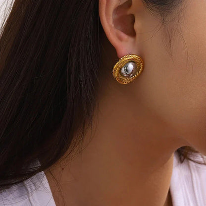 Andrea - Round Twist Earrings — crafted for everyday quality.