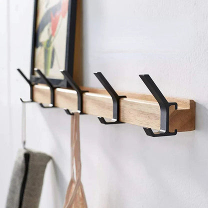 Wall-Mounted Coat Rack with Adjustable Hooks - Space-Saving Organizer