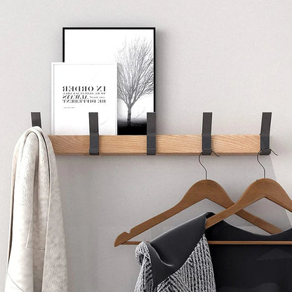 Wall-Mounted Coat Rack with Adjustable Hooks - Space-Saving Organizer