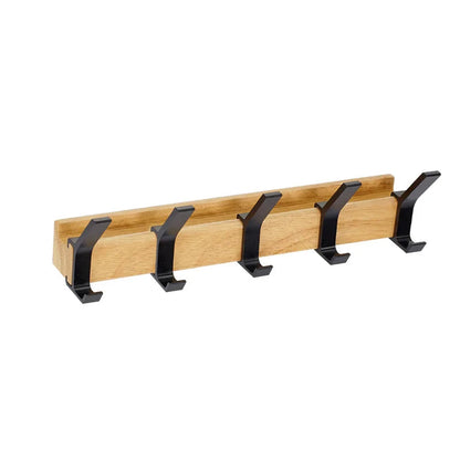 Wall-Mounted Coat Rack with Adjustable Hooks - Space-Saving Organizer