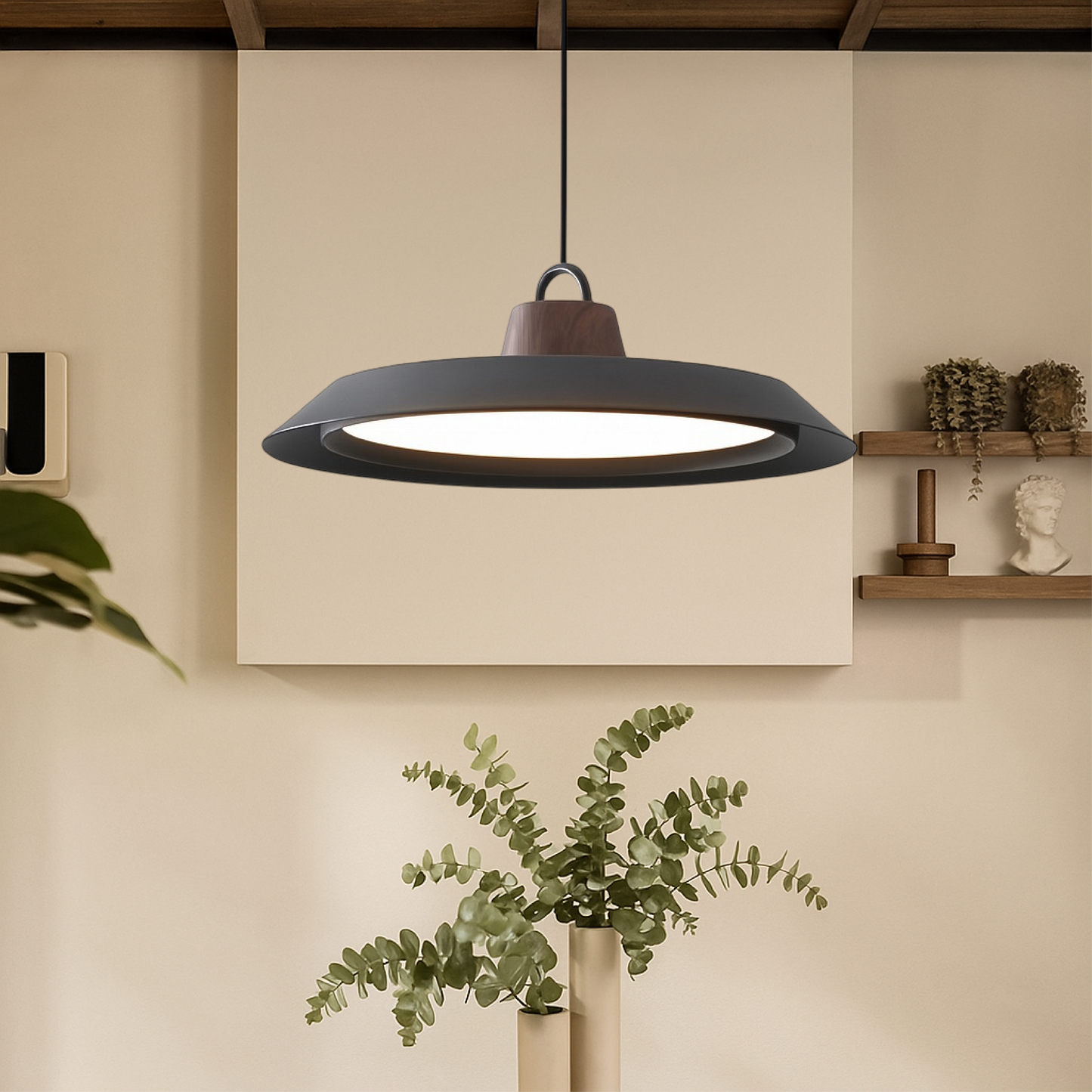 Suspension scandinave en bois et métal pour la décoration de la salle à manger